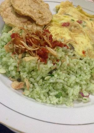 Foto resep Nasi goreng bayam