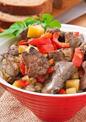 صورة لوصفة طريقة عمل كبد الدجاج والخضار بصافي الزبدة من لورباك
