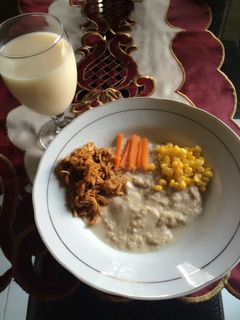 Foto resep bubur oatmeal ayam kecap