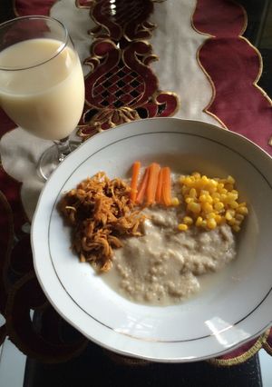 Foto resep bubur oatmeal ayam kecap