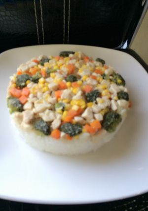 Foto resep Nasi tim ayam brokoli