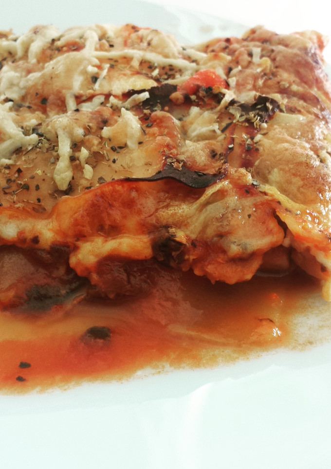 Una foto de Lasaña de verduras y pavo