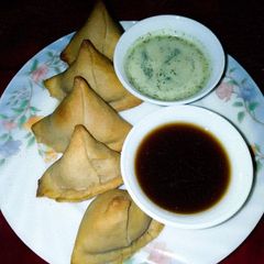 Whole wheat baked samosa A picture of Whole wheat baked samosa.