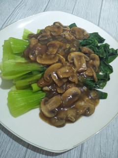 Foto resep Pakcoy siram Jamur Champignon