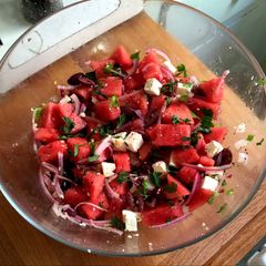 Watermelon and Feta salad A picture of Watermelon and Feta salad.
