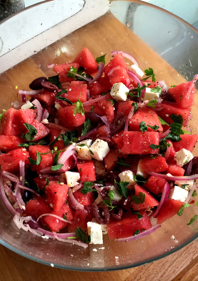 A picture of Watermelon and Feta salad.