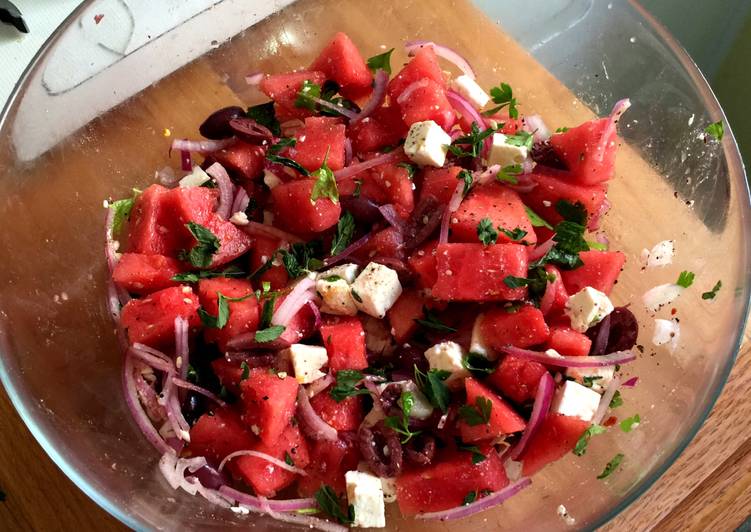 Recipe of Quick Watermelon and Feta salad