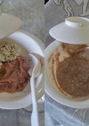 Foto resep Mpasi 6m-7m Pure Beras Merah Ikan Tenggiri + Puree Bayam