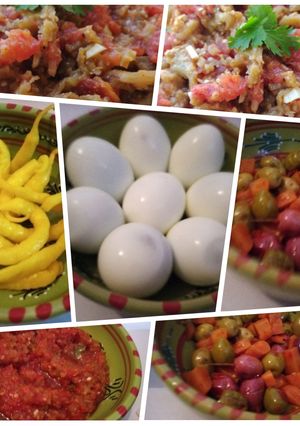 صورة لوصفة باذنجان مشوي(زعلوكة) مع المخللات