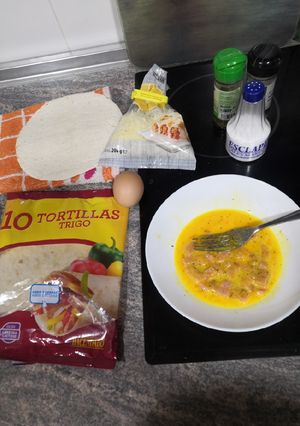 Una foto de Cena. Tortitas de tortilla a la francesa