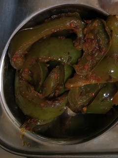 A picture of Achari simla mirch.