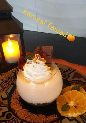 A picture of No bake orange mousse.
