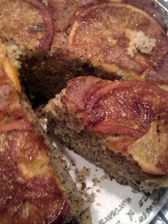 A picture of 'V' orange poppy seed cake.