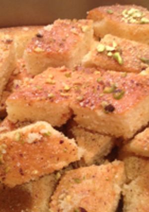 صورة لوصفة طريقة عمل بسبوسة بالخلاط