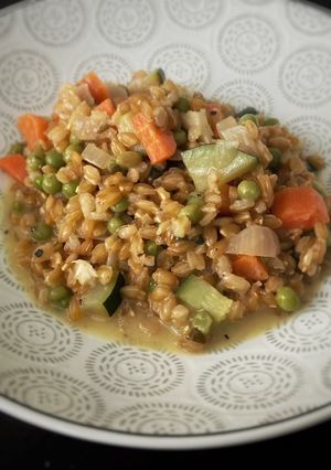 Une photo de Risotto petit épeautre printanier