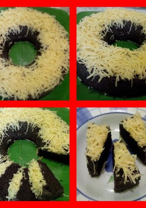 Foto resep Bolu kukus ketan hitam tabur keju