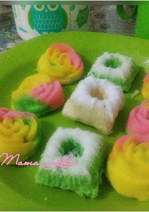 Foto resep kue putu dan rainbow mawar