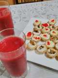 Tarteletas exquisitas con daiquiri de frutillas