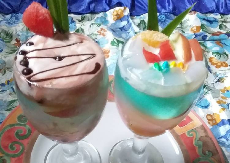 Bahan Es jely buah dan es jely creamy choco | Resep Bumbu Es jely buah dan es jely creamy choco Yang Enak Dan Lezat