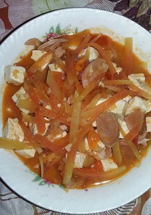 Foto resep Tumis Pepaya Muda Kuah Santan