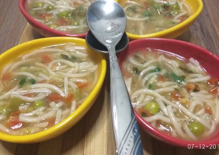 How to  Veg noodles soup