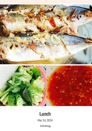 Hình của món Cá nục hấp cuốn bánh tráng.