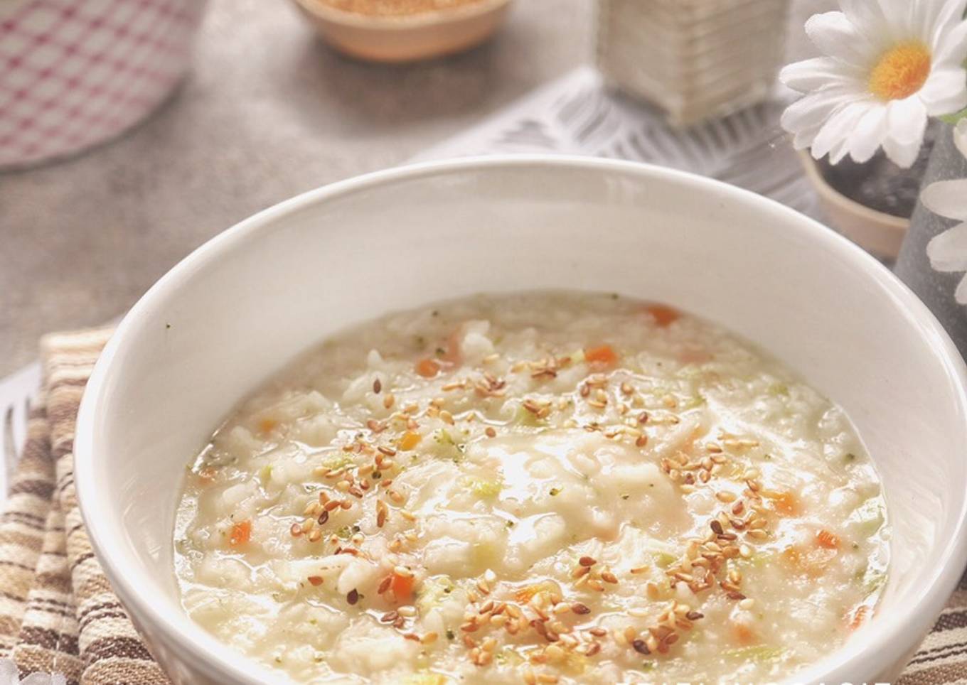 Bubur Ayam dengan Sayuran