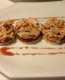 Tosta de foie con manzana y membrillo