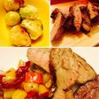 Asado con ensalada de verduras grilladas