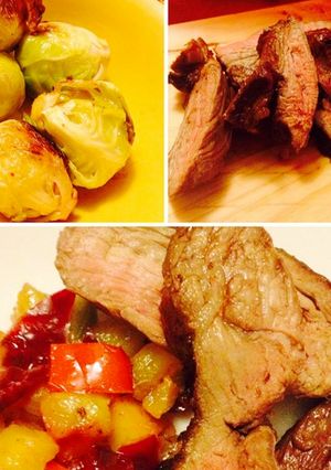 Una foto de Asado con ensalada de verduras grilladas