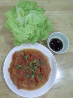 Hình của món Đậu hũ sốt cà.