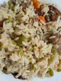 Arroz con "fabas lobas" el grano y carne