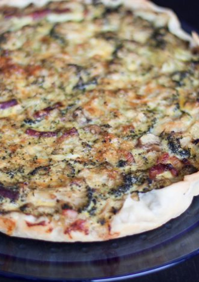 Una foto de Quiche de grelos y bacon