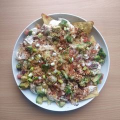 A picture of Avocado, Chicken Nachos.