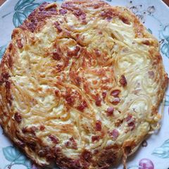 A picture of Spaghetti frittata.