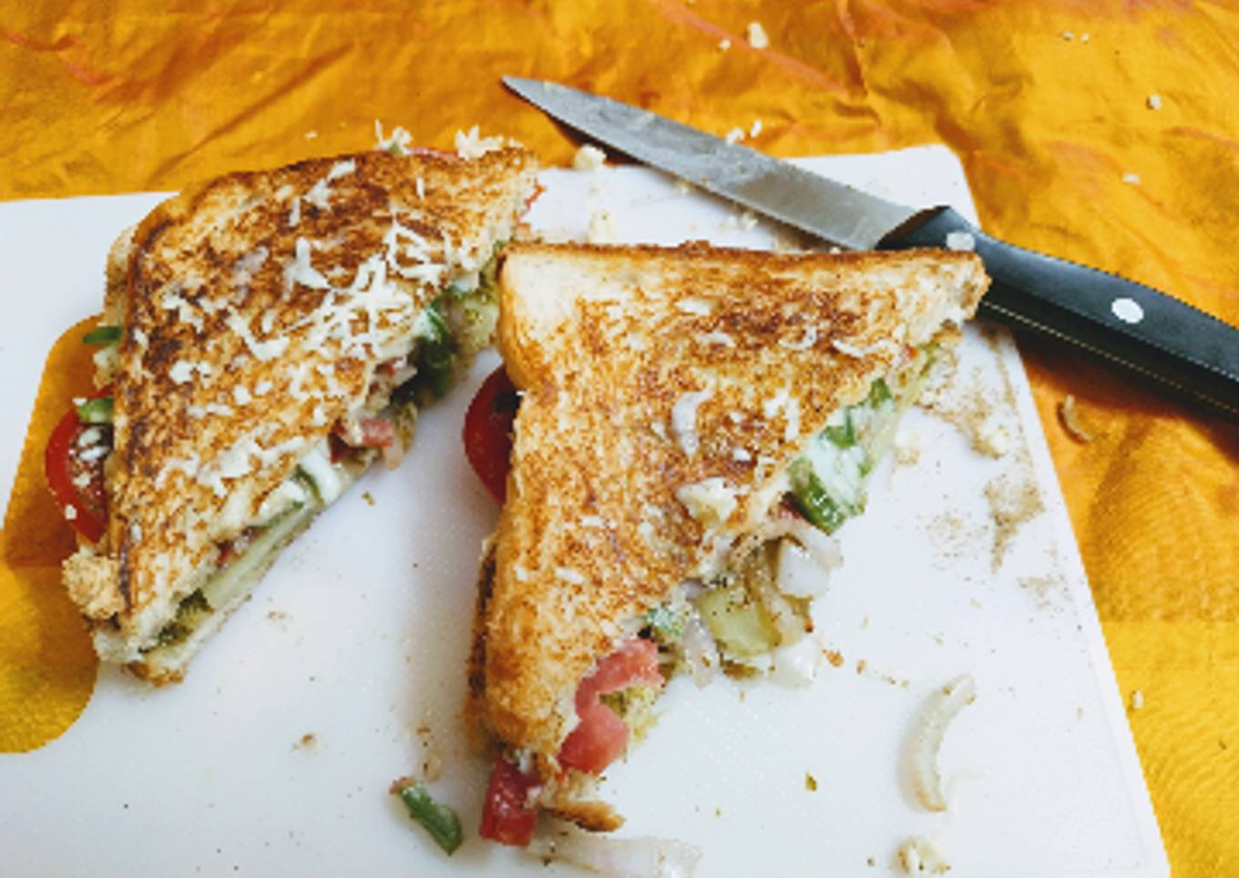 Pan fried Double Decker Cheese Sandwich# LBC