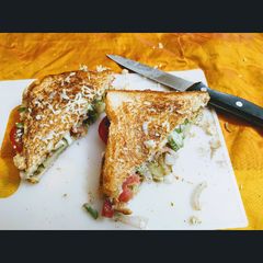 A picture of Pan fried Double Decker Cheese Sandwich# LBC.
