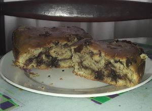 Una foto de Torta de banano y chocolate