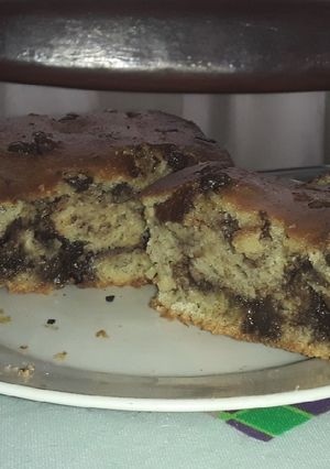Una foto de Torta de banano y chocolate