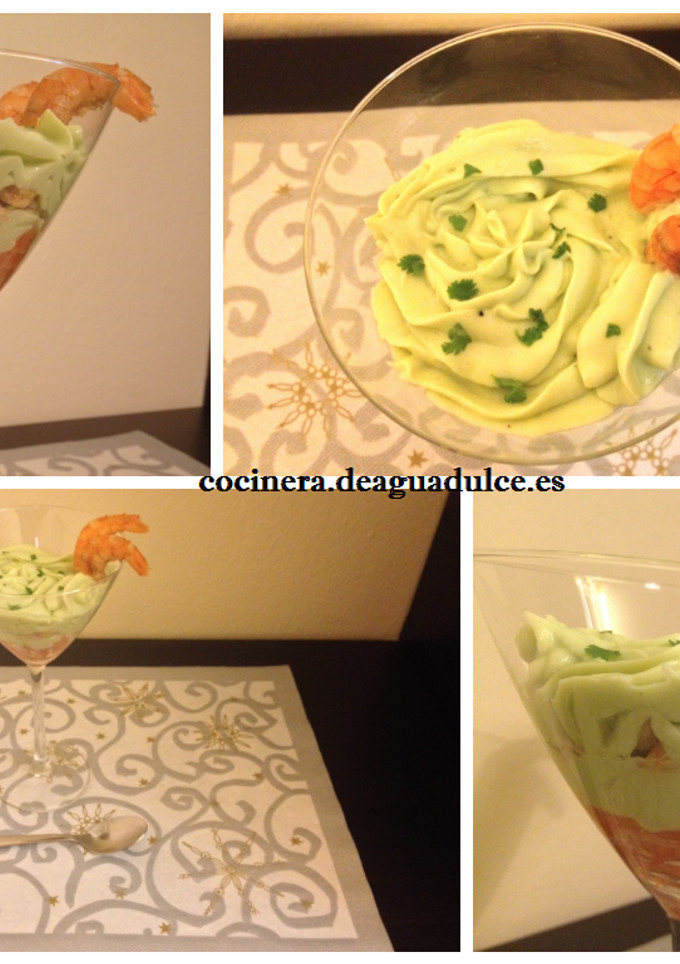 Una foto de Copitas de mar y aguacate