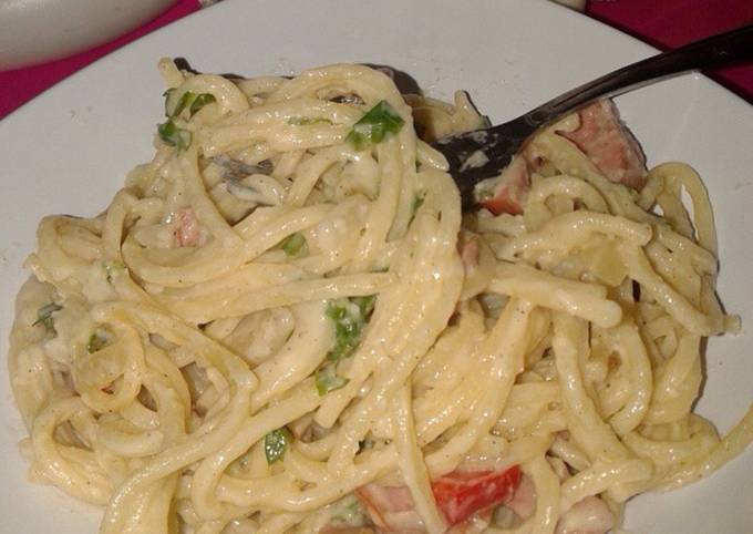 Resep Spagethi Carbonara Gurih Simpel Dan Tidak Eneg Oleh Ary Wardani Cookpad 1698