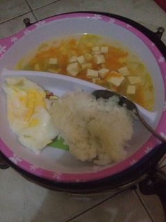 Foto resep Sup sayur tahu dan ceplok air (MP Asi)