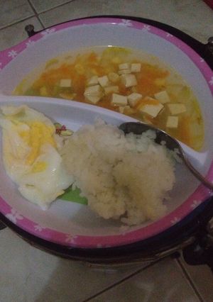 Foto resep Sup sayur tahu dan ceplok air (MP Asi)