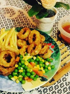 Foto resep Calamari dan onion ring
