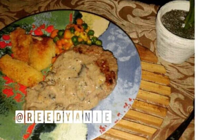 Steak Jerman saus jamur