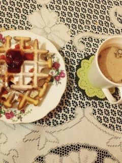 Foto resep Crispy wafel saus strawberi