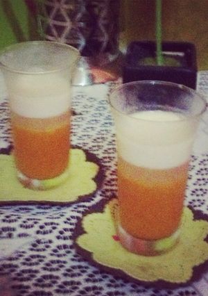 Foto resep Puding mangga lapis vanila susu