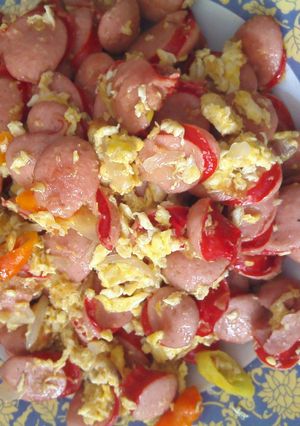 Foto resep sosis telur orak arik