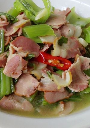 Foto resep sayur pahit bacon
