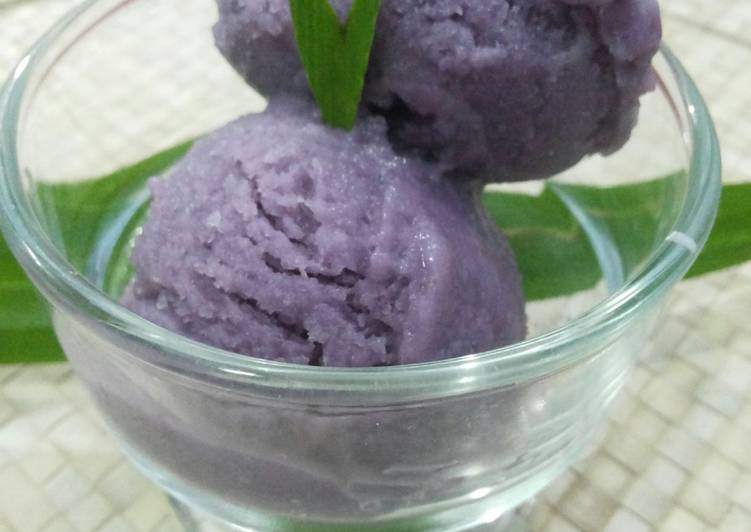 Resep ice cream ubi ungu Anti Gagal